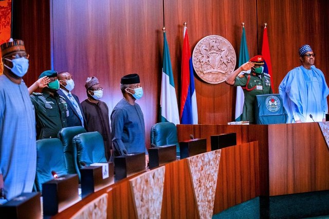 President Muhammadu Buhari presiding over the virtual Federal Executive Council