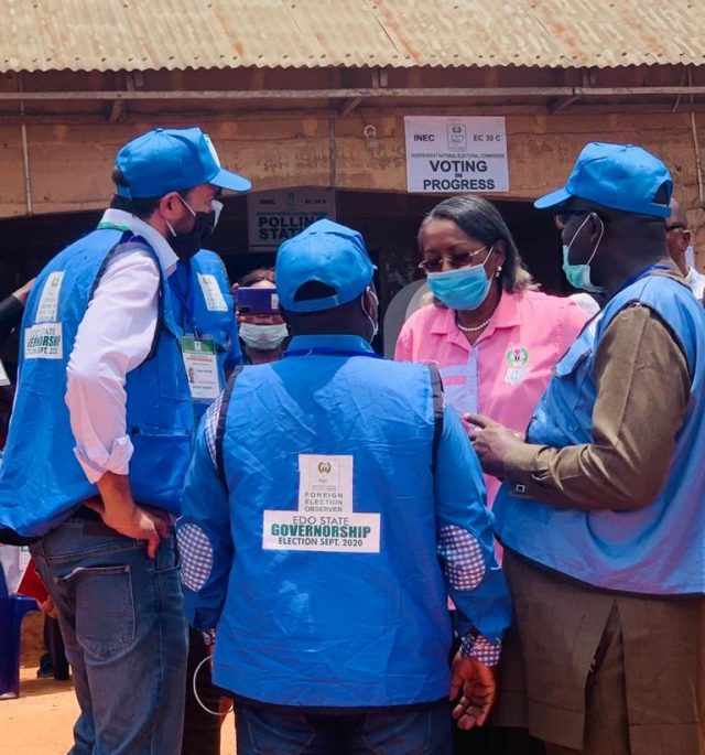INEC Officials supervising Edo 2020 Governorship election