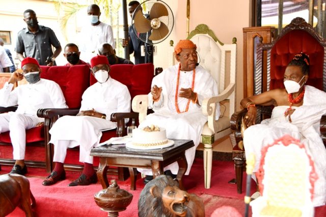 The 30th coronation and 97th birth anniversary celebrations of the Asagba at his Palace in Asaba