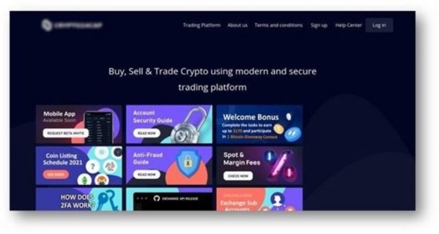 An example of an ICO phishing page