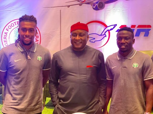 Chairman of Air Peace, Allen Onyema with Super Eagles Stars