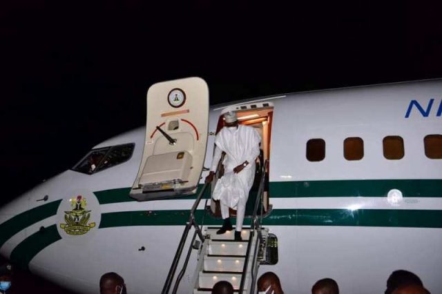 President Muhammadu Buhari arrives Kaduna