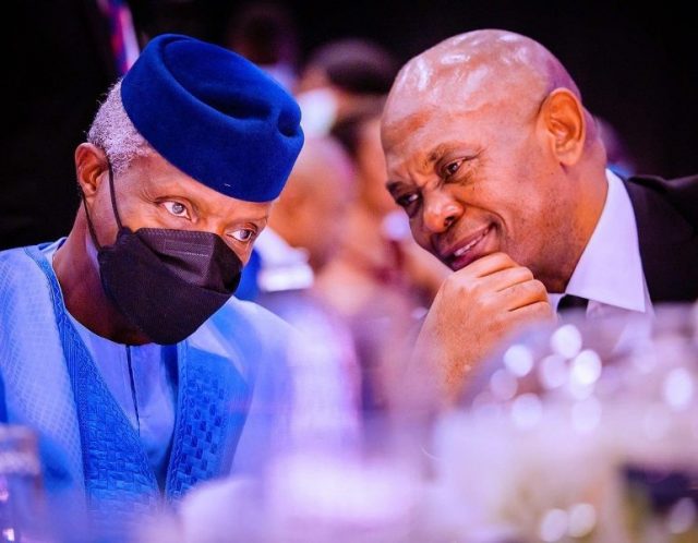 Vice President Prof. Yomi Osinbajo and Group ChairmanTony Elumelu