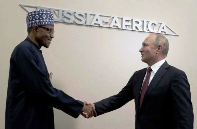 President Muhammadu Buhari with his Russian counterpart, Vladimir Putin of Russia