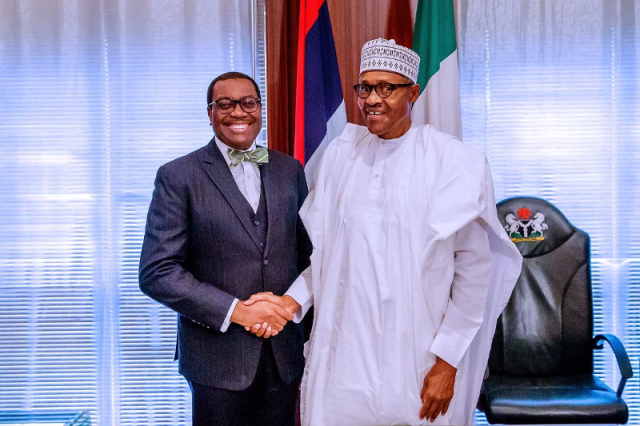 AfDB Dr. Akinwumi Adesina meets, Nigeria President Muhammadu Buhari