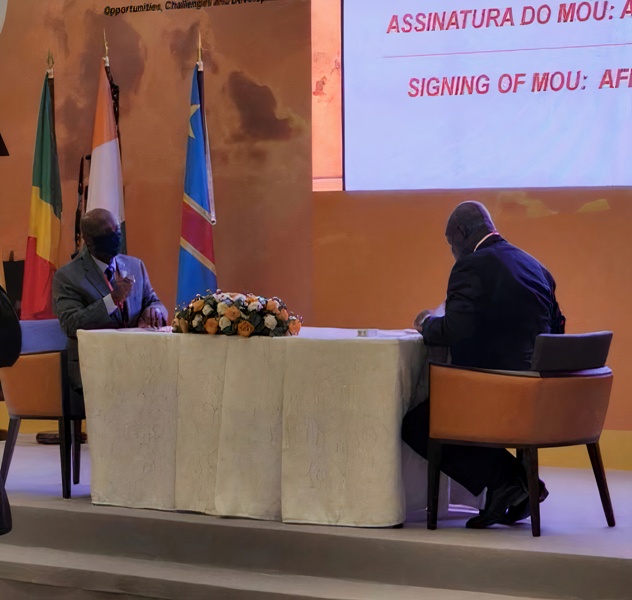 Mr. Rene Awambeng, Director & Global Head, Client Relations, Afreximbank, and Dr Omar Farouk, Secretary General of APPO, at Cape VIII, Luanda