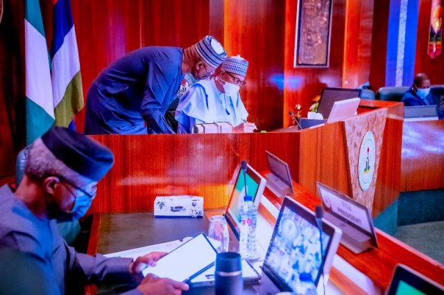 President Muhammadu Buhari presiding over FEC meeting