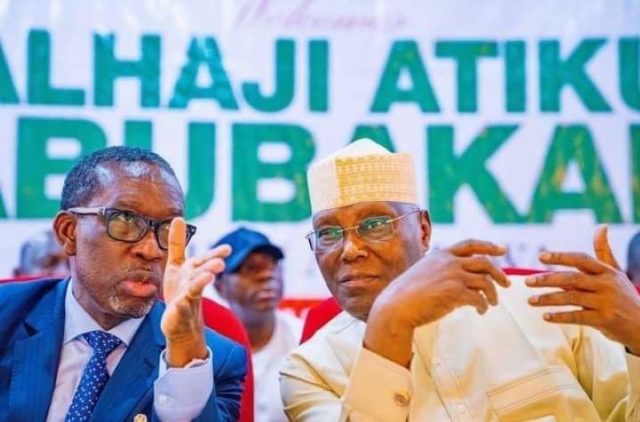 Ifeanyi Okowa with PDP presidential flagbearer Atiku Abubakar