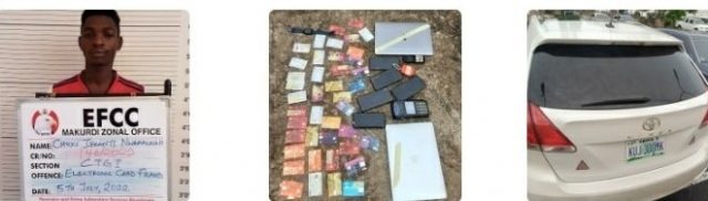 EFCCN arrests Nwamannah Chuks Ifeanyi, for alleged ATM card fraud