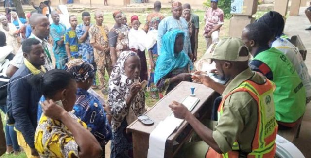 Osun Women come forward to exercise their franchise at Polling Unit 006, Registration 06, Ikire