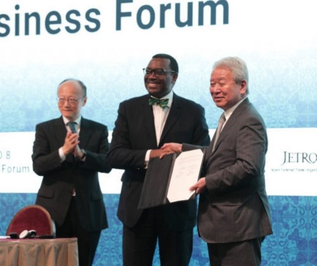 Japan’s Vice-Minister of Finance for International Affairs, Masato Kanda and African Development Bank President, Akinwumi Adesina