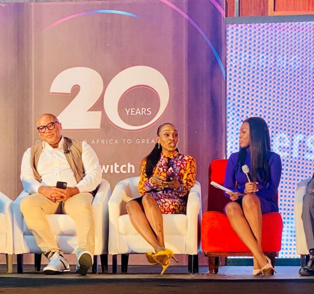 Mitchell Elegbe, Founder & Group CEO, left, at the anniversary kick-off of company's off 20th Anniversary