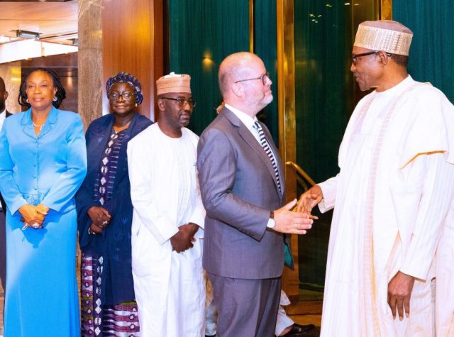 President Muhammadu Buhari Pmet with Mr. Holm Keller, the Executive Chairman of KENUP Foundation