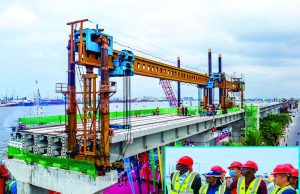 Governor Sanwo-Olu commits contractor to December completion deadline as engineers launch final track beam of the Lagos Blue rail line
