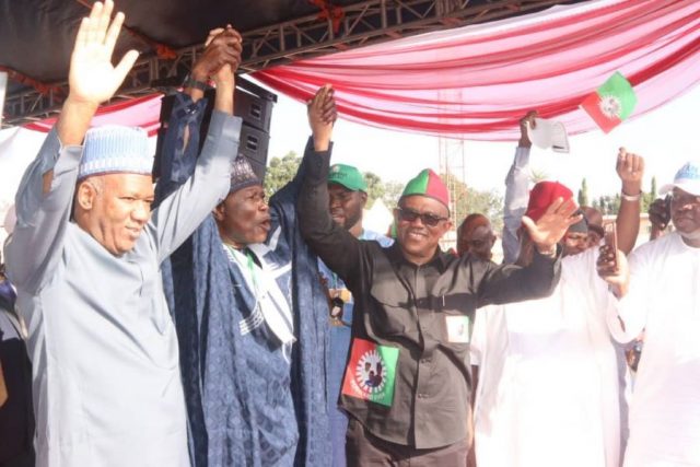 Labour Party Nigeria Presidential candidate and running mate Datti Wednesday at a rally in Jos to formally start the 2023 campaign