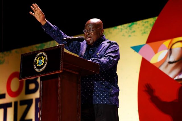 President Nana Akufo-Addo of Ghana on stage at GC Festival Accra