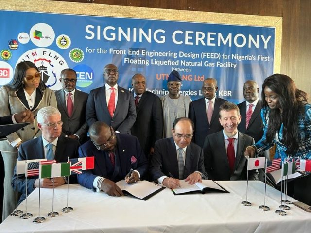 The signing ceremony for Nigeria’s first Floating Liquefied Natural Gas facility