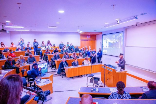 Vice President Yemi Osinbajo, SAN, Wednesday at a Public Lectureat Queen’s University, Kingston, Canada