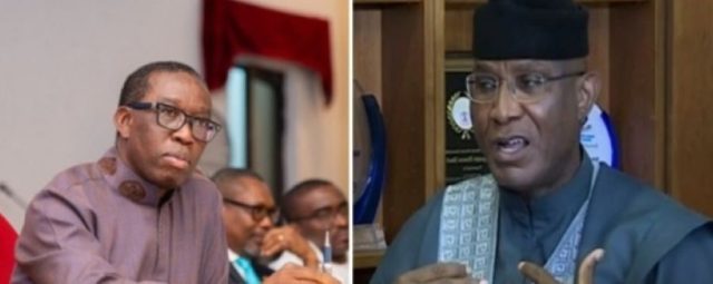 Governor Ifeanyi Okowa and APC Governorship candidate, Omo-Agege