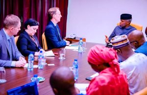 Vice President Osinbajo explains how cashless system can help track election financing in Nigeria as he hosts EU Election Observers