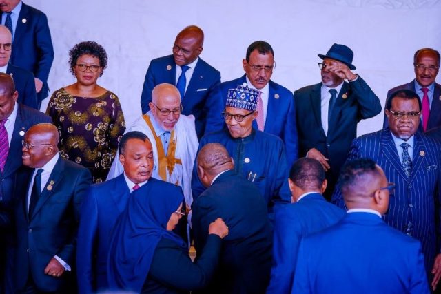 President Muhammadu Buhari at the opening ceremony of the 36th AU Summit in Addis Ababa, Ethiopia