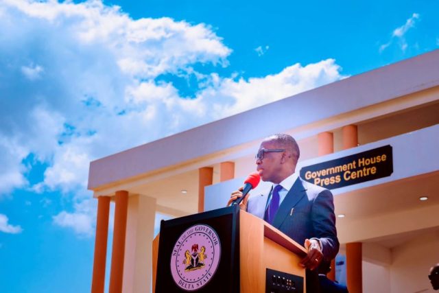 Governor Okowa inaugurated a new Press Center Complex at the Government House in Asaba today