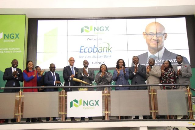 Ecobank Transnational Incorporated closing gong at the NGX Exchange