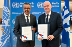 FIFA and the World Health Organization extend collaboration promoting healthy lifestyles through football