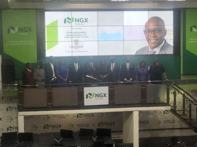 Closing gong ceremony for Guinness Nigeria