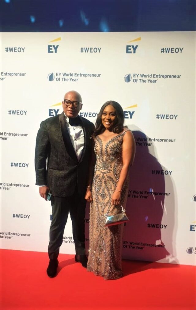 Founder and GMD Interswitch Group, Mitchell Elegbe and wife, Mercy Elegbe