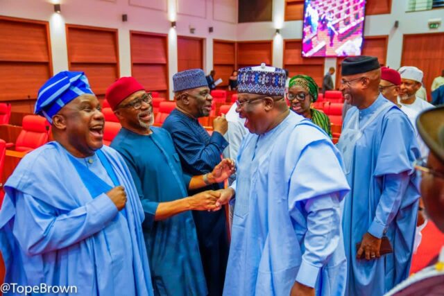 Senate President Ahmad Lawan, Deputy Senate President Omo-Agege and members of the Senate