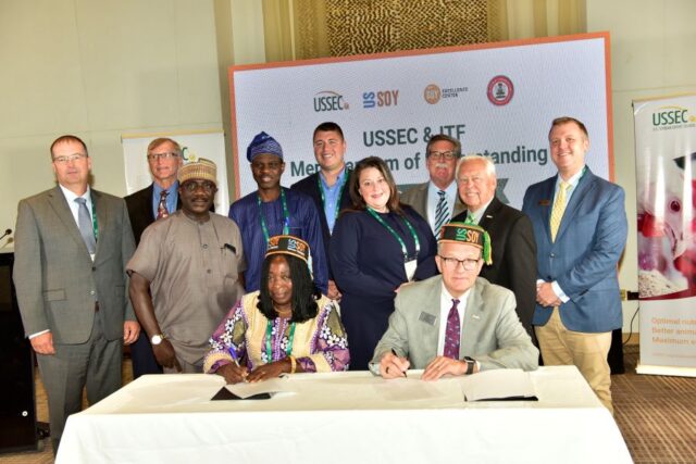 Signing of the Memorandum of Understanding (MoU) between USSEC and ITF at Marriott Hotel in Lagos