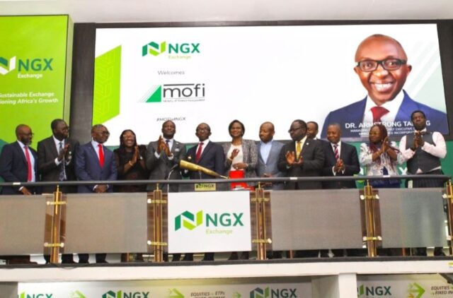 Closing Gong Ceremony after MOFI’s engagement with capital market stakeholders at the NGX trading floor