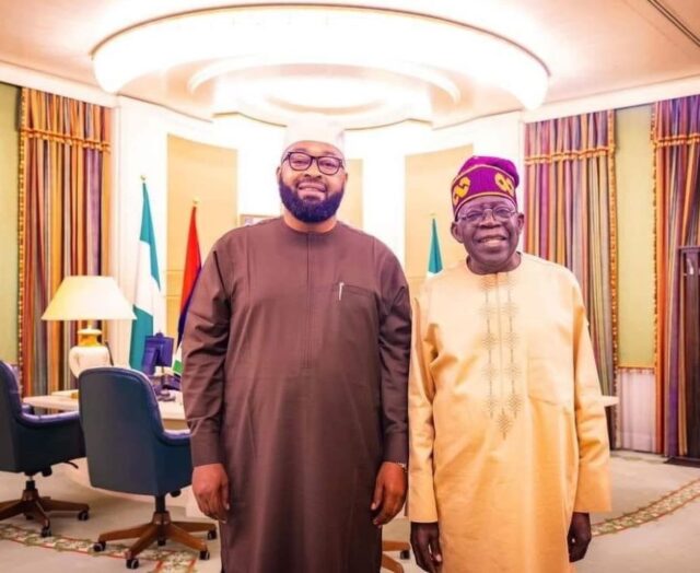 Niger State Governor Umaru Bago with President Bola Ahmed Tinubu at the Presidential Villa, Abuja