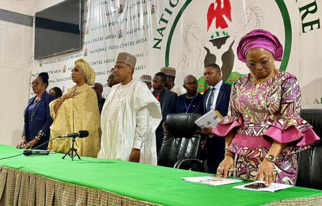 Singing of the National Anthem to commence event for the official assumption of office for new ministers