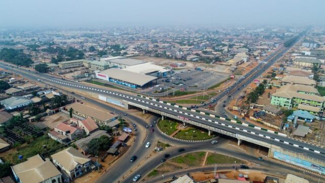 Aerial view of Asaba, the capital of Delta State