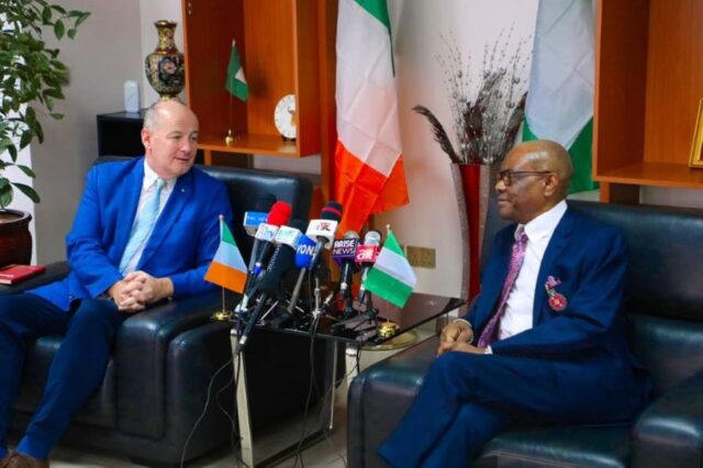 FCT Minister, Wike with the UAE Ambassador to Nigeria, Salem Saeed Al-Shamsi