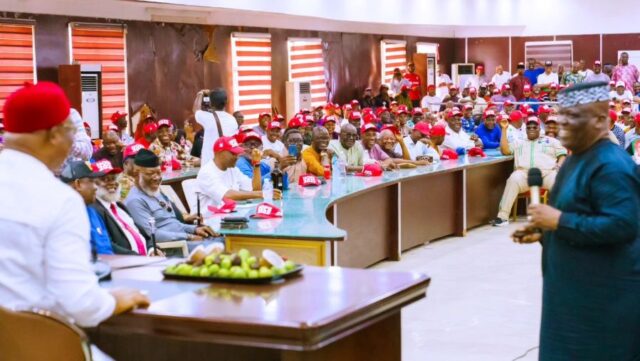 Governor Hope Uzodimma in meeting with party members and stakeholders