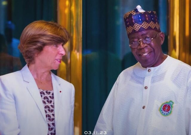 President Tinubu with French Presidential envoy