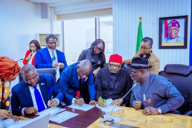 Signing of the Shareholders Agreement for the first Floating LNG in Abuja, Tuesday.
