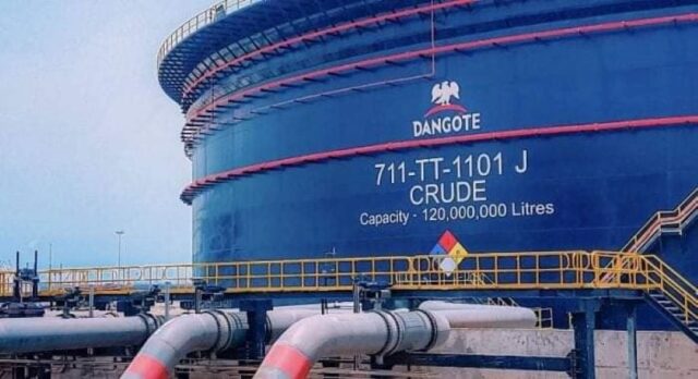 Dangote Refinery storage tank