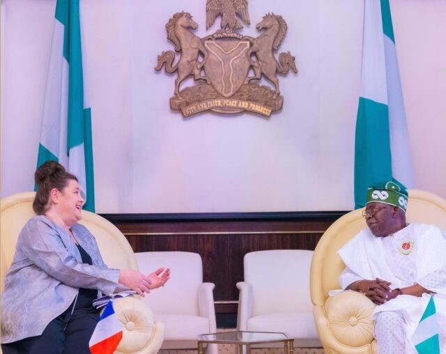 President Tinubu with the outgoing French Ambassador