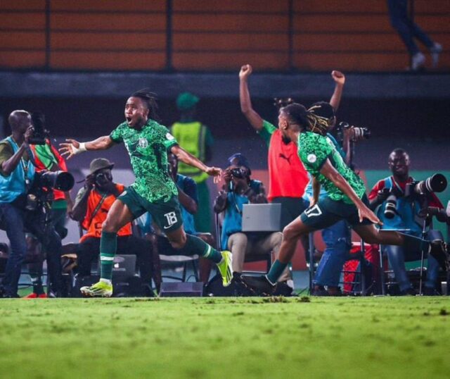 Ademola Look man scores the winning goal for Nigeria against Angola at the Total energies Afcon2023