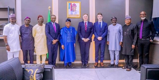 Minister of Marine and Blue Economy, Oyetola and team with Global CEO of APM Terminals, Mr. Keith Svendsen