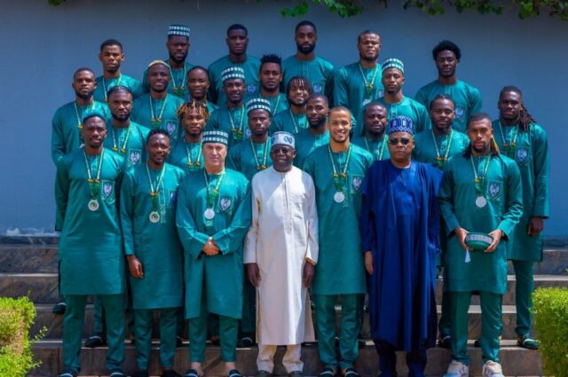 President Tinubu, VP Kashim Shettima Super Eagles players