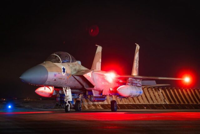 Israeli jet sits on the runway as tension escalates between Israel and Iran