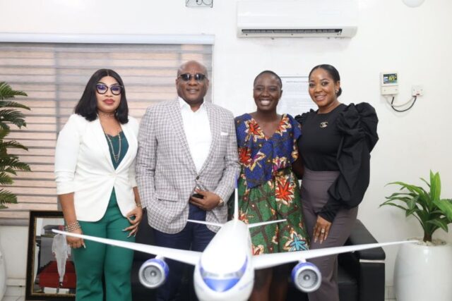 Pelumi's courtesy visit to Onyema at the airline's head office in Lagos.