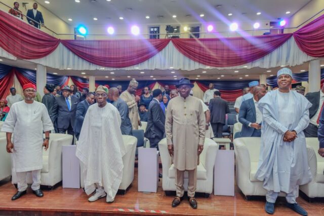 Former President Olusegun Obasanjo who chaired the Monye book launch