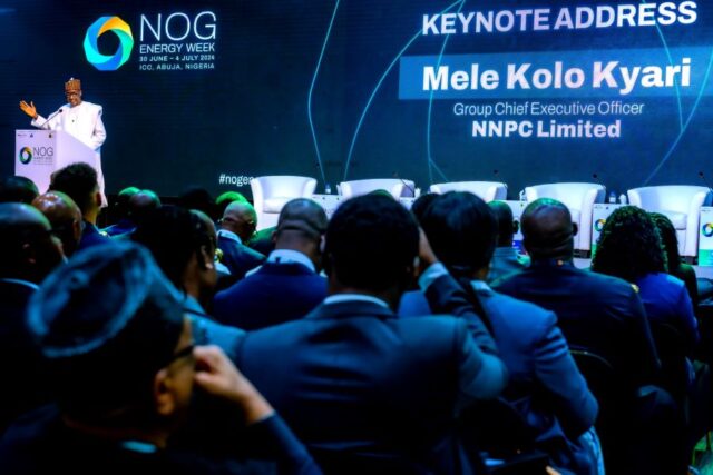 GCEO NNPC Ltd, Mr. Mele Kyari, delivering a Keynote Address at the on-going 2024 NOG Energy Week