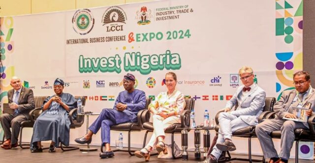 Governor Sanwo-Olu (3rd left) during the Lagos Chamber of Commerce and Industry International Business Conference, Expo 2024